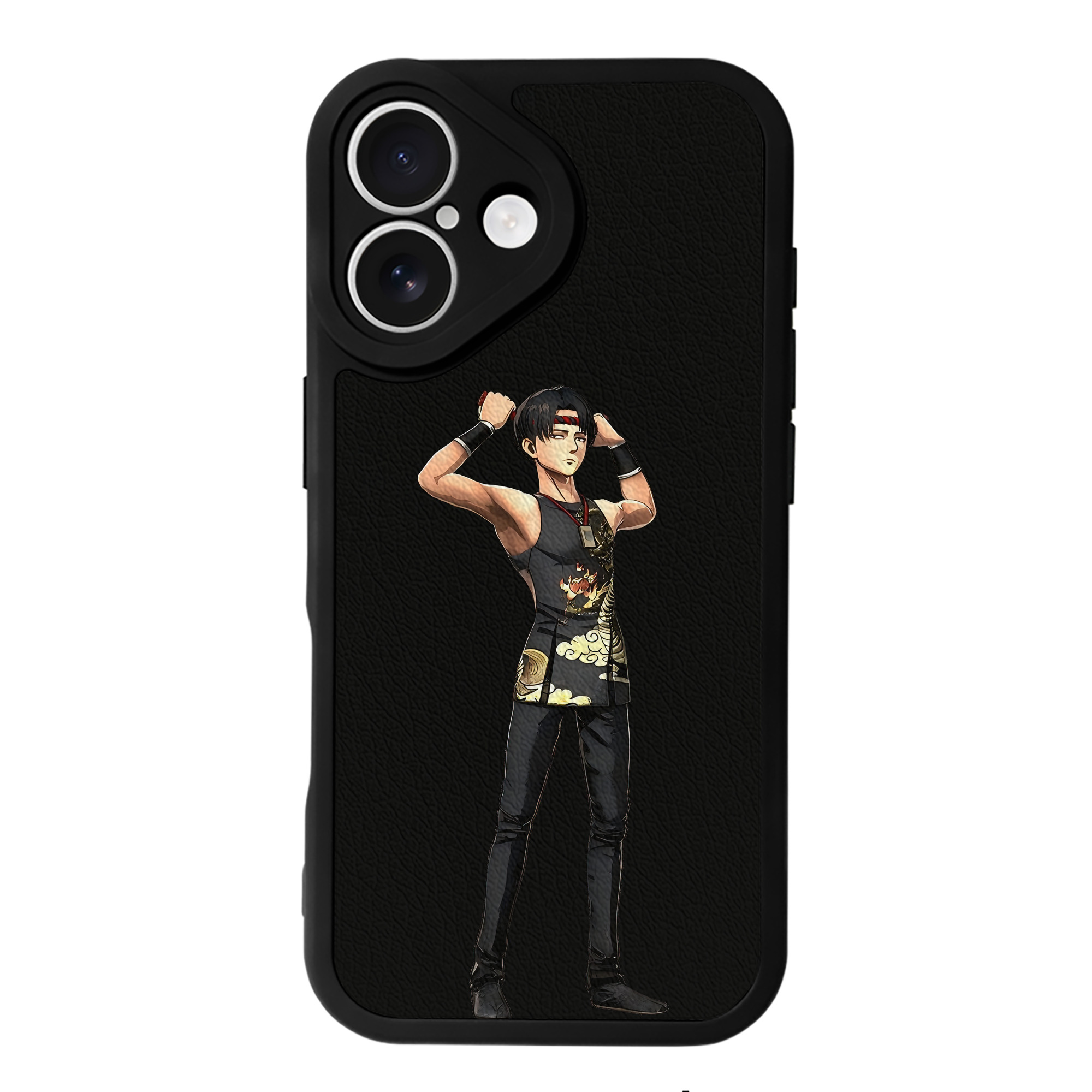 （画像用） 進撃の巨人 リヴァイ·アッカーマン Attack on Titan Levi Ackerman 【iPhone 16シリーズ対応】シリコンスマホケース（レザー調） 材質：シリコン